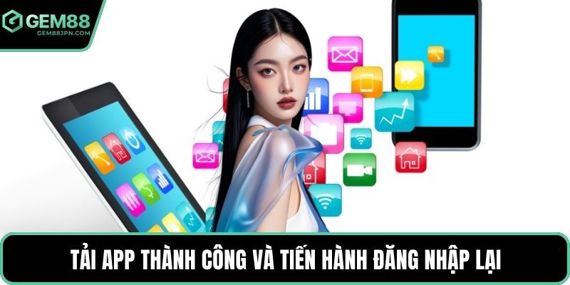 Tải app thành công và tiến hành đăng nhập lại